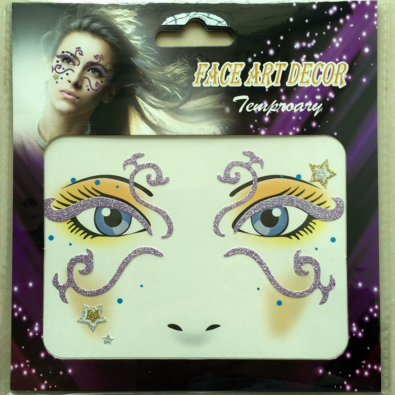 FST-08 purple face decoration sticker for little girl