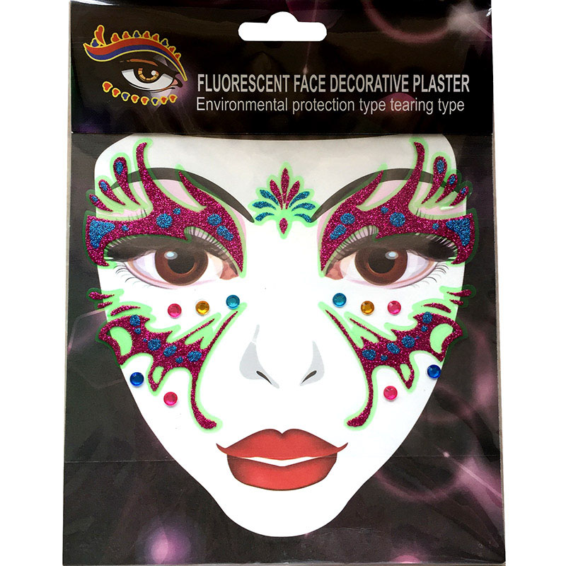 FST009 fashion glitter acrylic diamond face sticker