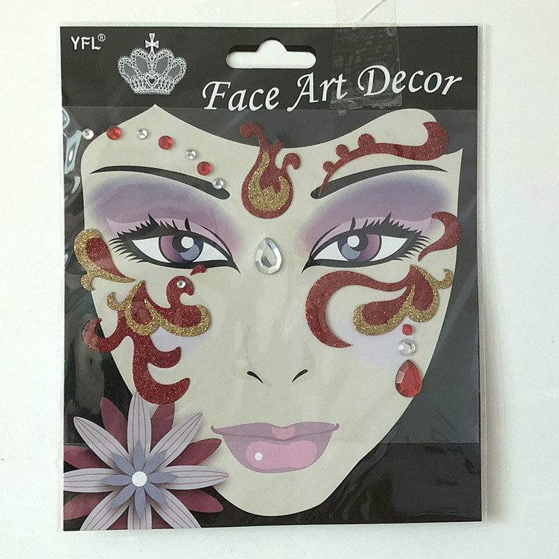 FST018 lady's party Glittle face art sticker