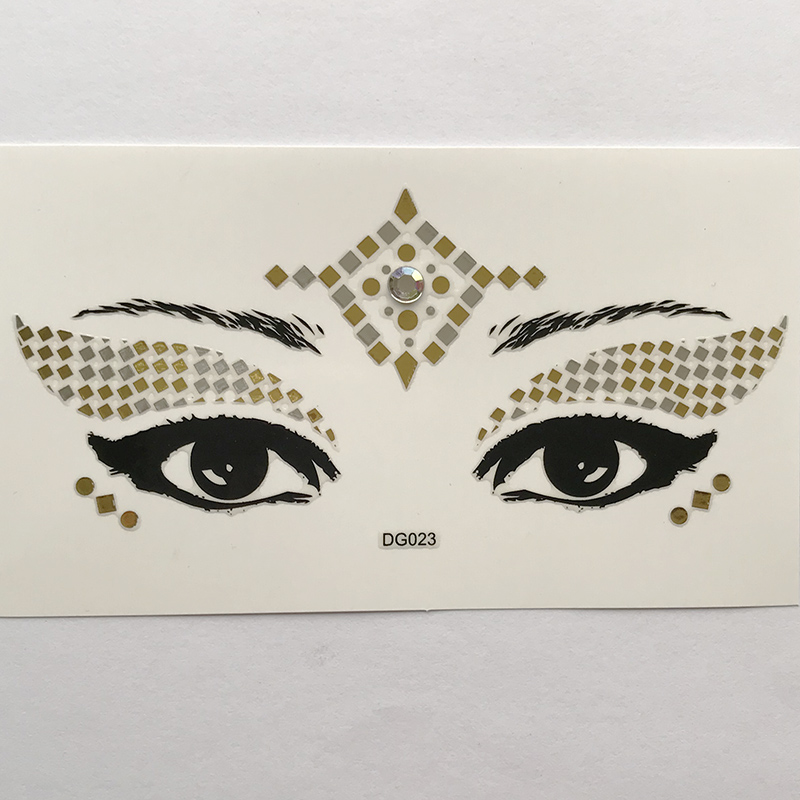 DG023 gold silver color face decoration sticker Face Jewels Rhinestones Adhesive Crystal Sexy Eyeshadow Gold Makeup Eye Sticker