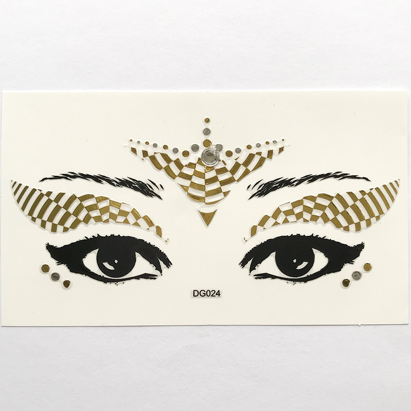 DG024 Gold white silver eye face decoration sticker Face Jewels Rhinestones Adhesive Crystal Sexy Eyeshadow Gold Makeup Eye Sticker