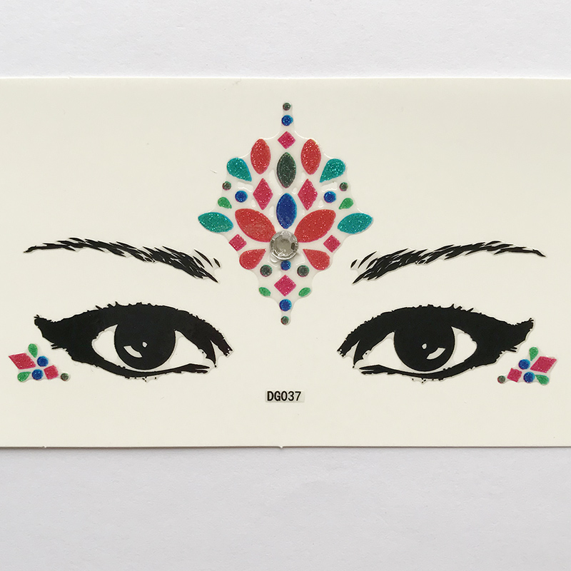 DG037 lady's party make up face sticker All in one face jewels sticker