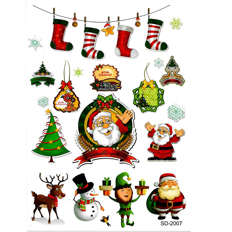SD-2007 Temporary tattoo sticker Waterproof Temporary Tattoo sticker Merry Christmas Santa Claus deer candle snowman tree tatto flash tatoo fake-tattoo sticker