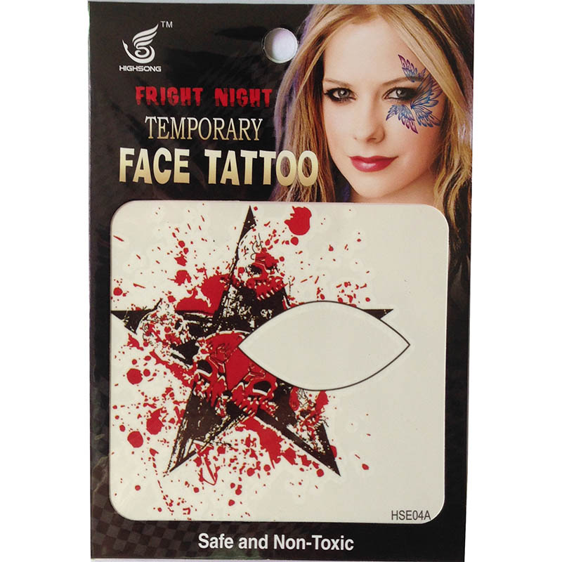 HSE04 party fashion waterproof single eye tattoo left and right five-star temporary eye tattoo sticker