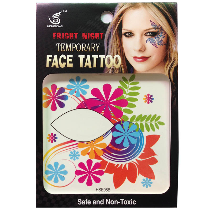 HSE08 Night party fashion design 8X8CM Temporary eye tattoo sticker