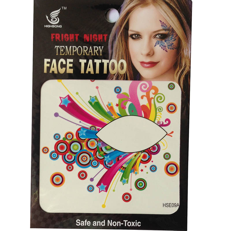 HSE09 Night party fashion design 8X8CM Temporary eye tattoo sticker