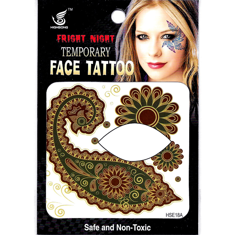 HSE18 8X8cm Night party special flower temporary single eye tattoo sticker