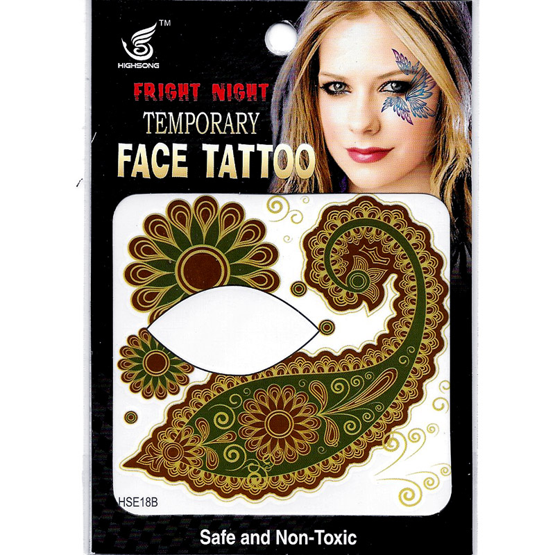 HSE18 8X8cm Night party special flower temporary single eye tattoo sticker