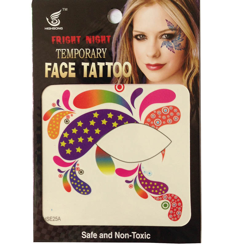 HSE25 8x8cm ladys Party decoration of temporary single eye tattoo sticker