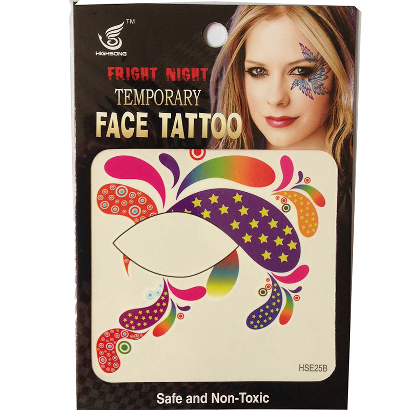 HSE25 8x8cm ladys Party decoration of temporary single eye  tattoo sticker
