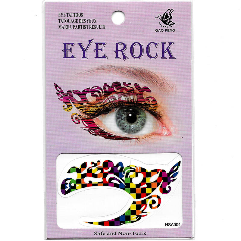 HSA004 color lattice pattern ladys party waterproof temporary eye tattoo sticker