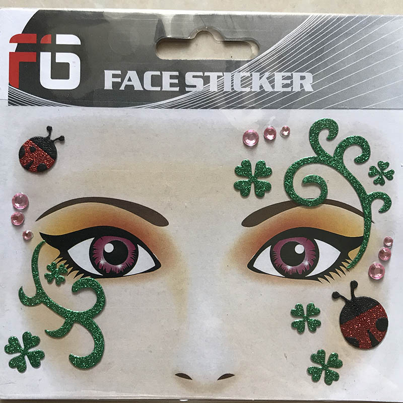 Hot selling bee flower ladybug face sticker