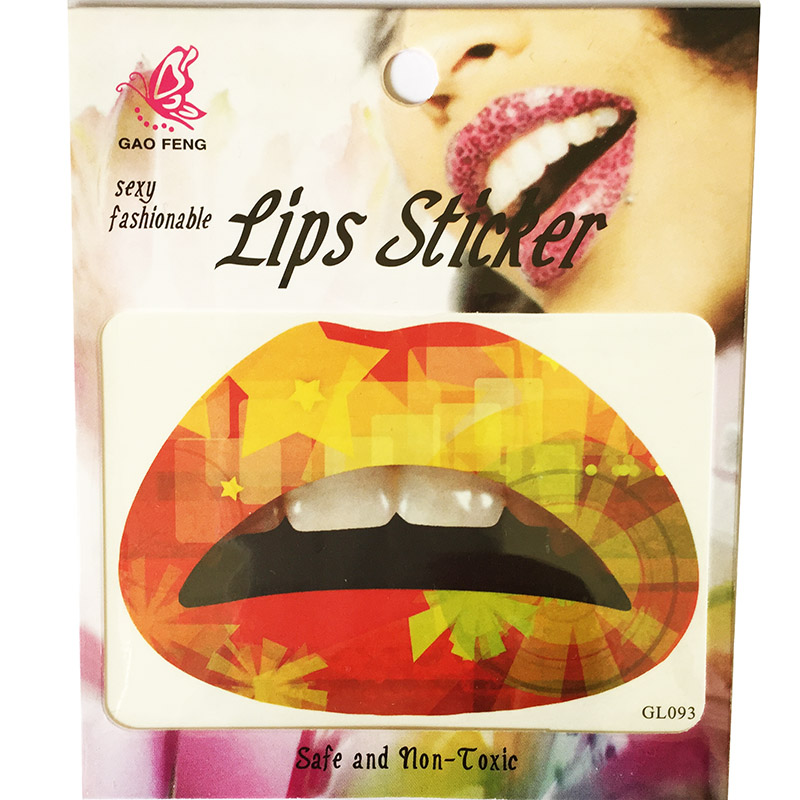 GL081-090 Temporary lip tattoo sticker