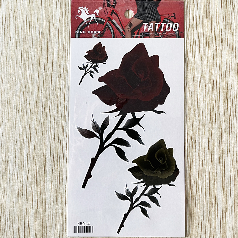 HM014 Temporary Rose flower tattoo sticker