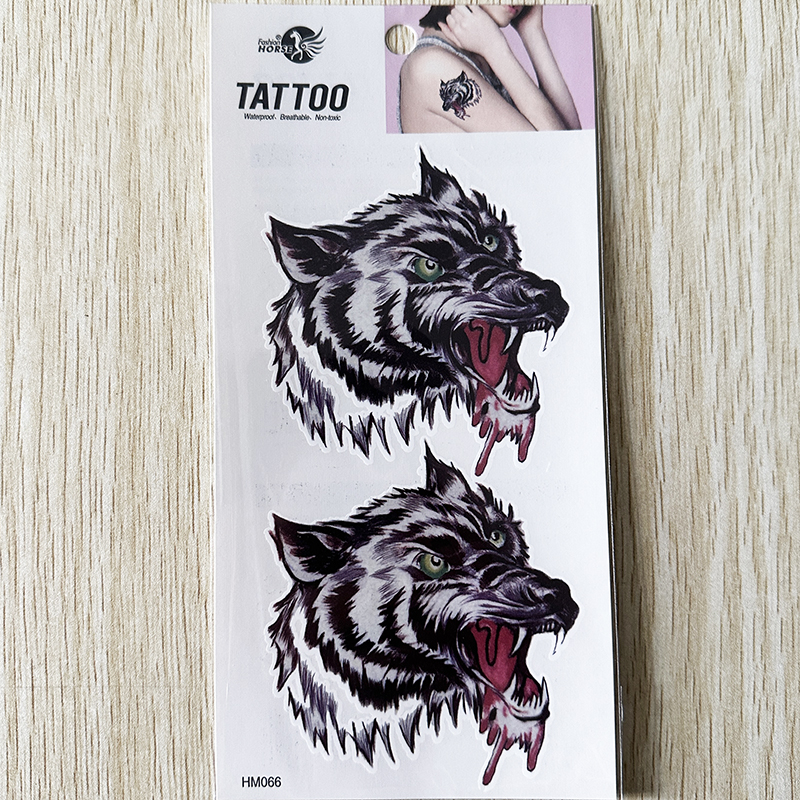 HM066 Temporary wolf tattoo sticker