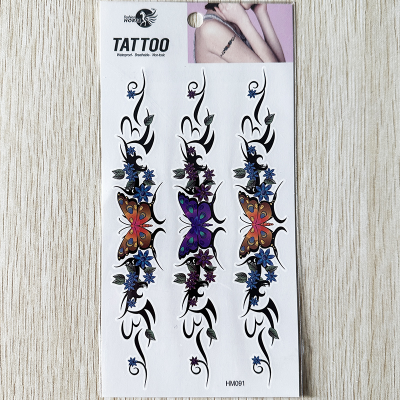 HM091 Waist adomen butterfly tattoo sticker