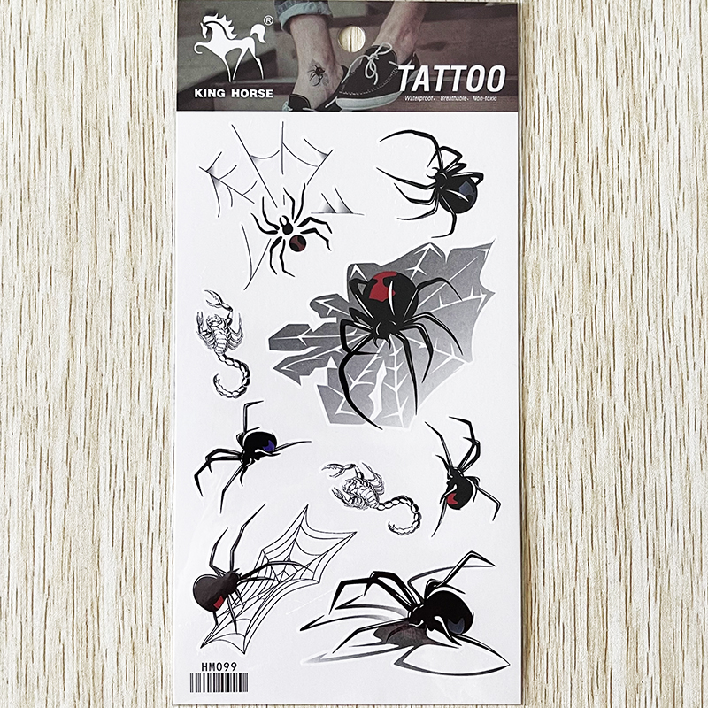 HM099 Temporary spider web scorpion tattoo sticker