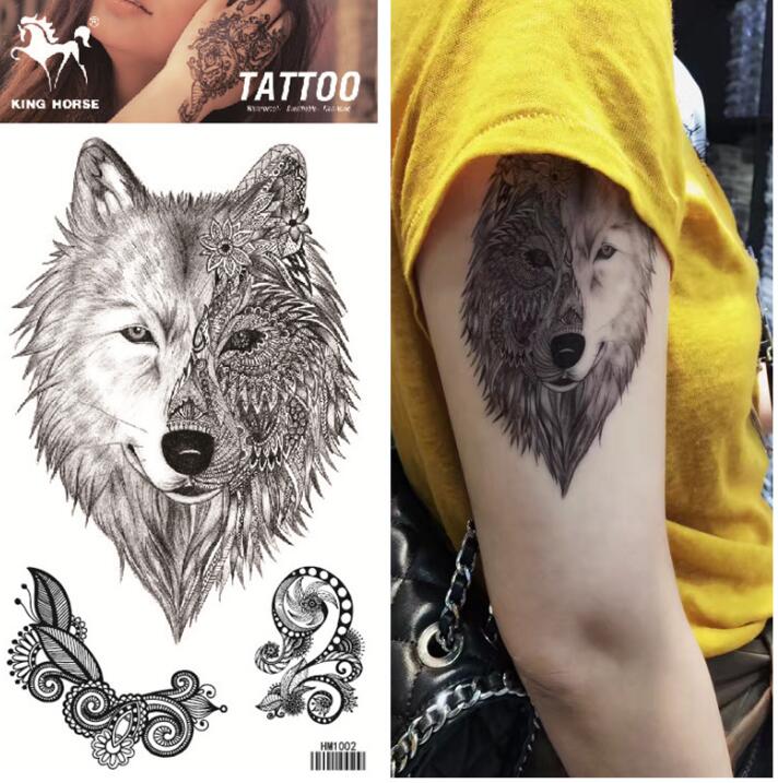 HM1002 waterproof temporary Wolf tattoo sticker