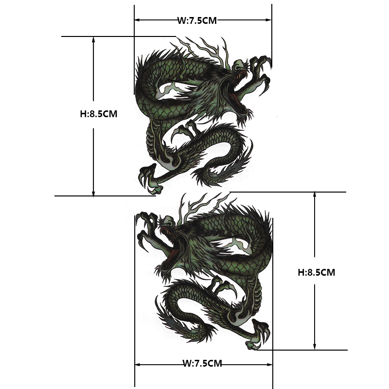 HM235 Dragon tattoo stickers for scar cover