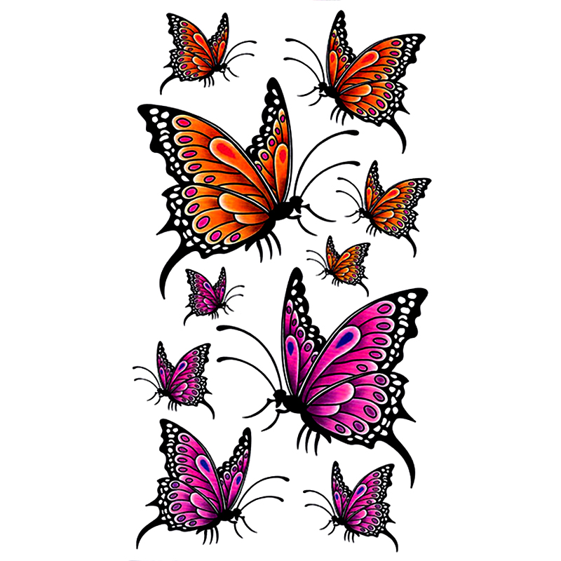 HM254 Temporary Butterfly tattoo sticker of Fashion horse brand