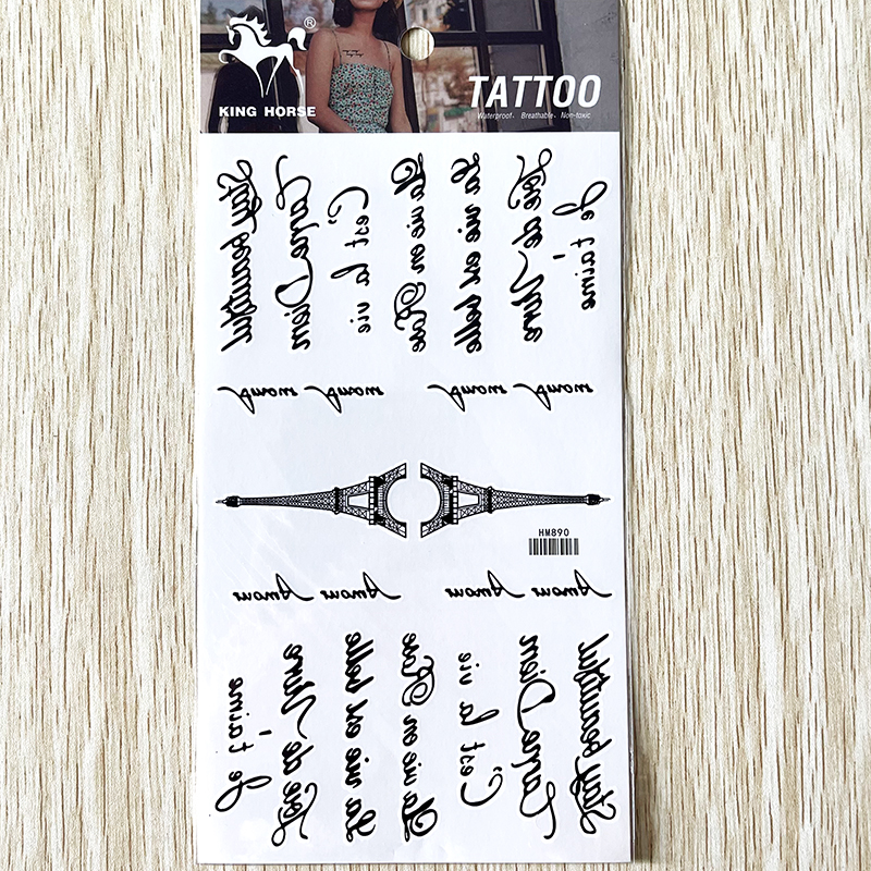 HM890 One pair of the Eiffel Tower waterproof tattoo stickers