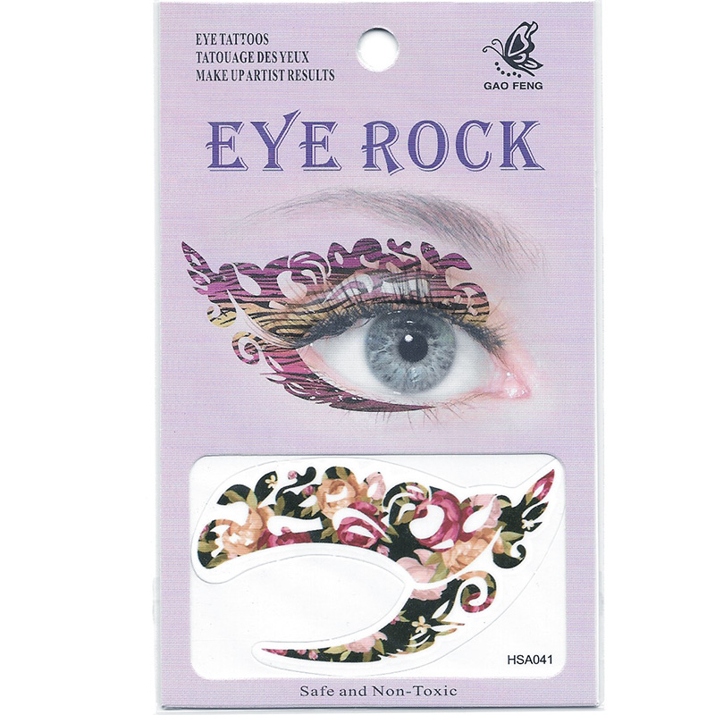 HSA041 flower design temporary tattoo sticker for eye
