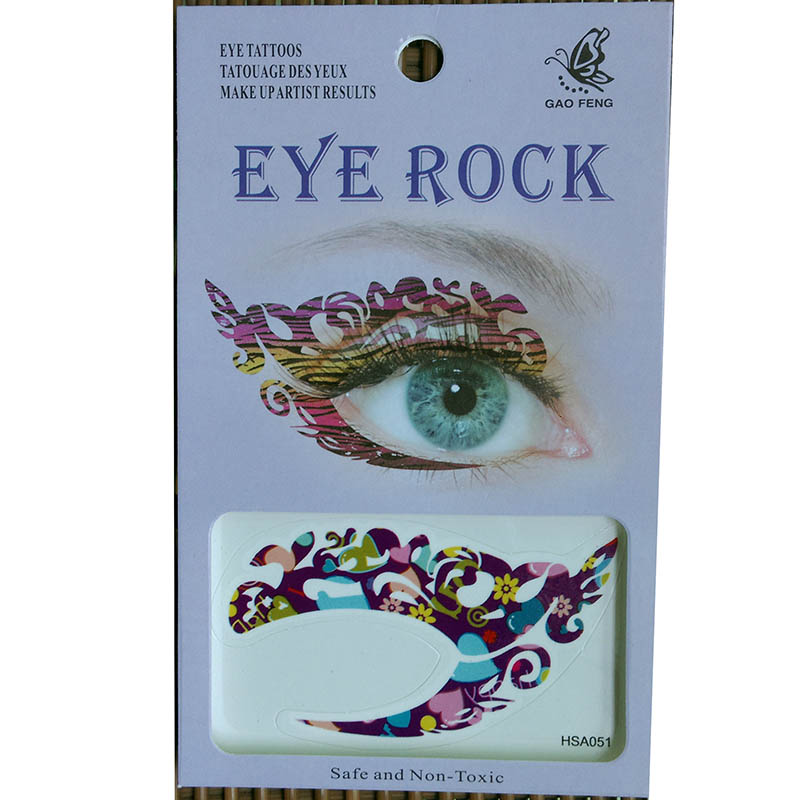 HSA051 waterproof heart flower pattern younger lady's temporary eye tattoo sticker