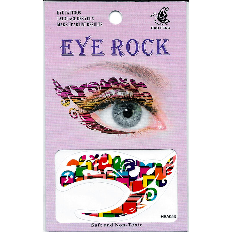 HSA053 waterproof bright-coloured waterprint temporary eye tattoo sticker
