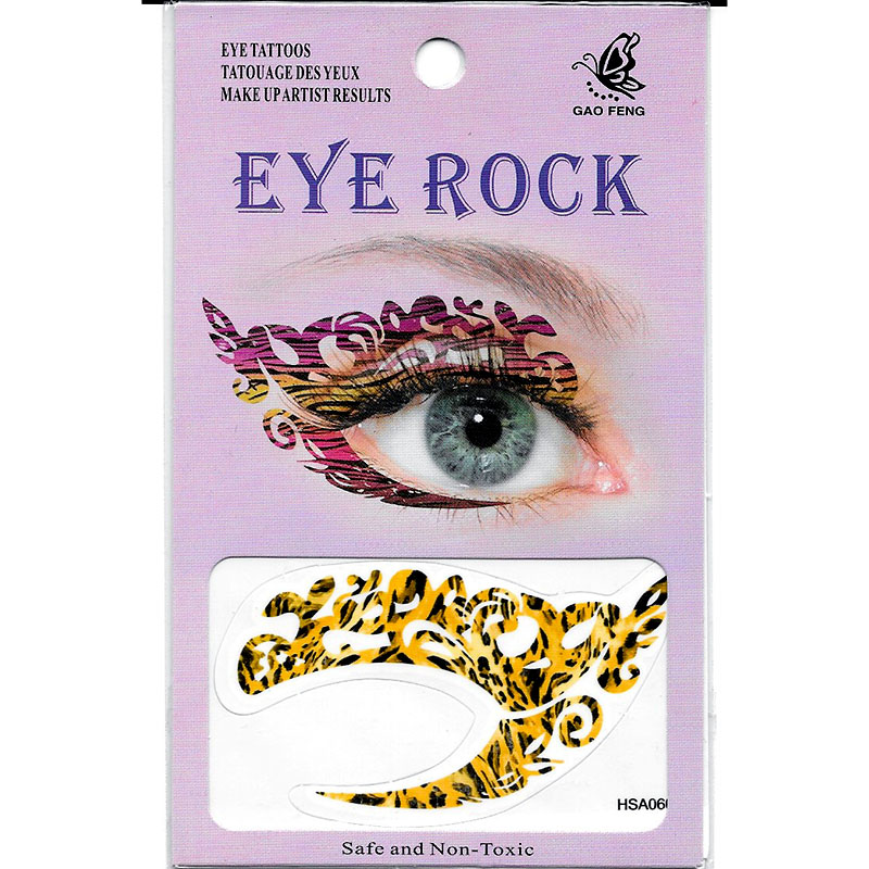 HSA060 Yellow temporary eye tattoo sticker