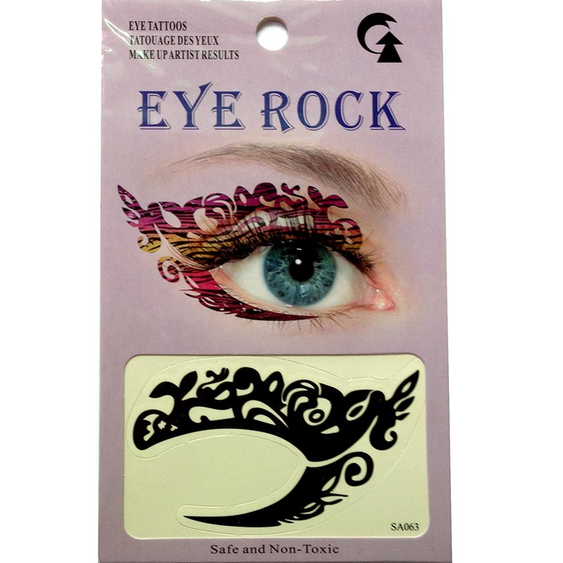 HSA063 Black color temporary eye tattoo sticker