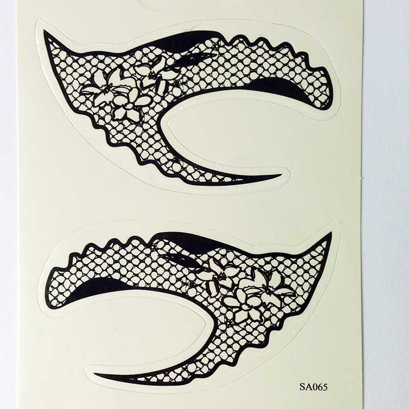 HSA065 Black stocking net pattern temporary eye tattoo sticker