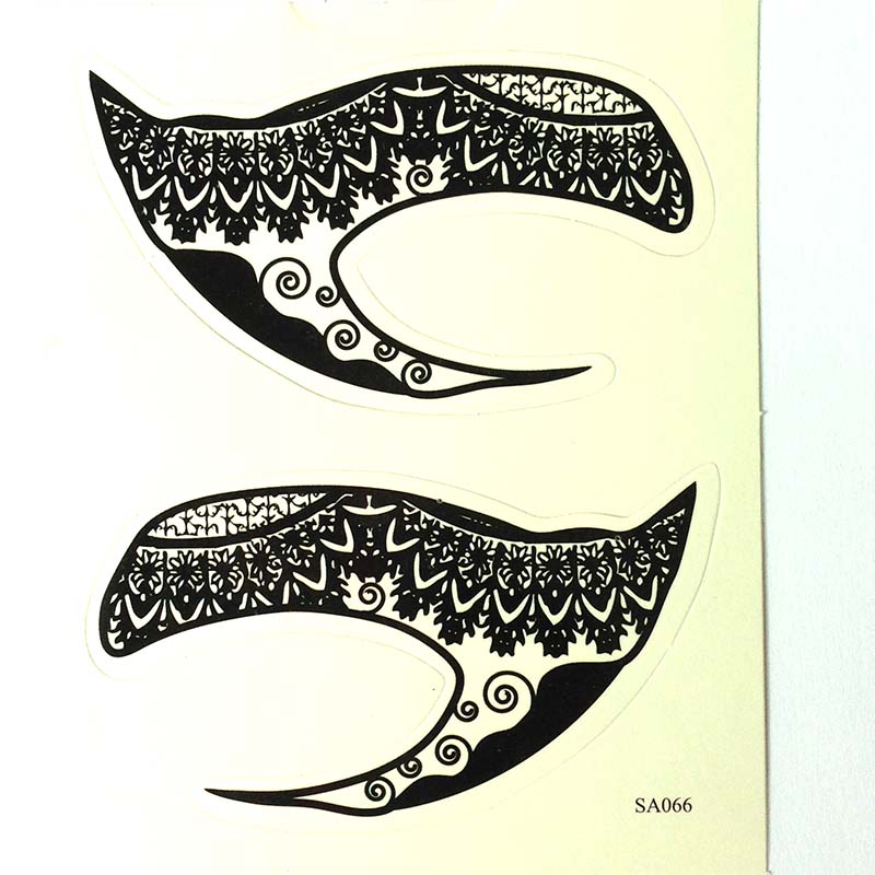 HSA066 Black special flower pattern temporary eye tattoo sticker