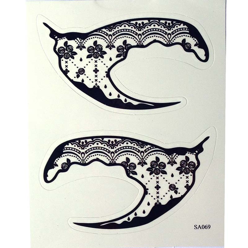 HSA069 Waterproof watertransfer print black color temporary eye tattoo sticker