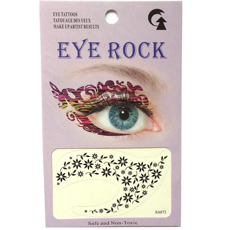 HSA072 2019 new fashion black flower temporary eye tattoo sticker