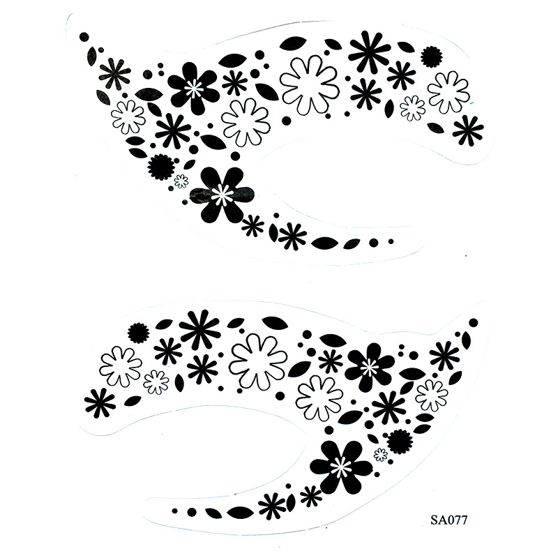 HSA077 small mini flower left and right black temporary eye tattoo sticker
