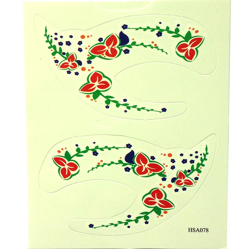 HSA078 Color flower double eyes temporary eye tattoo sticker