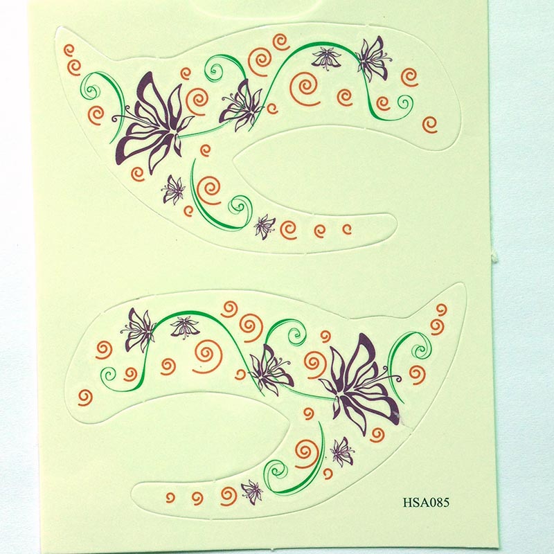 HSA085 Purple butterfly Blue circle temporary eye tatttoo sticker
