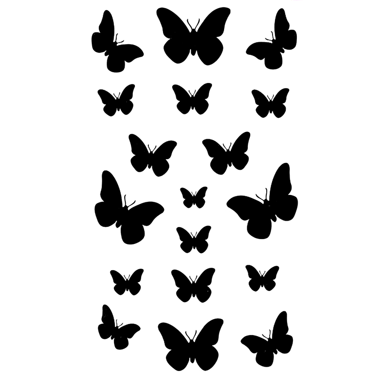 RF19 waterproof temporary black butterfly tattoo sticker