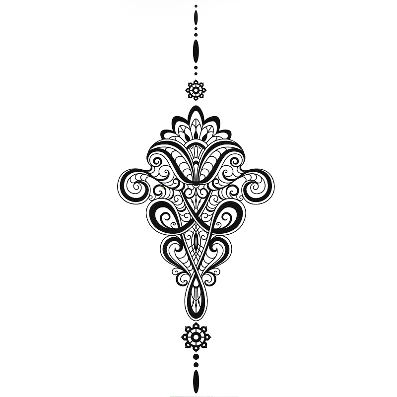 XGT021-040 sternum tattoo sticker Waist and Abdomen Tattoo Stickers