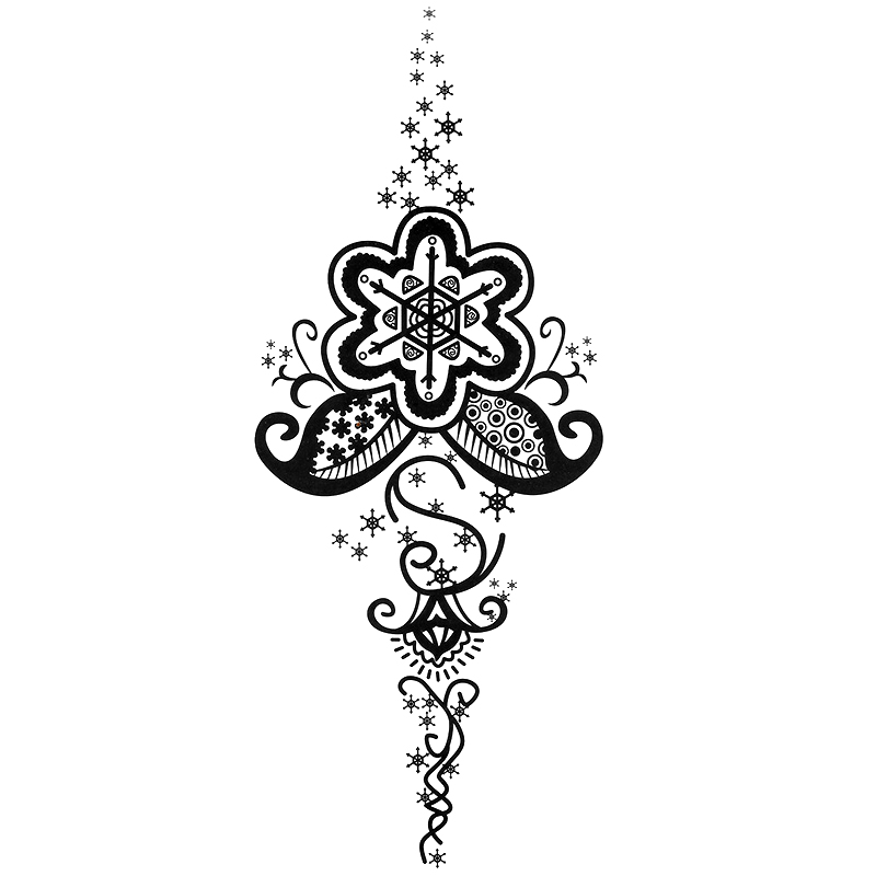 XGT021-040 sternum tattoo sticker Waist and Abdomen Tattoo Stickers