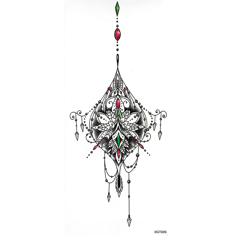 XGT021-040 sternum tattoo sticker Waist and Abdomen Tattoo Stickers