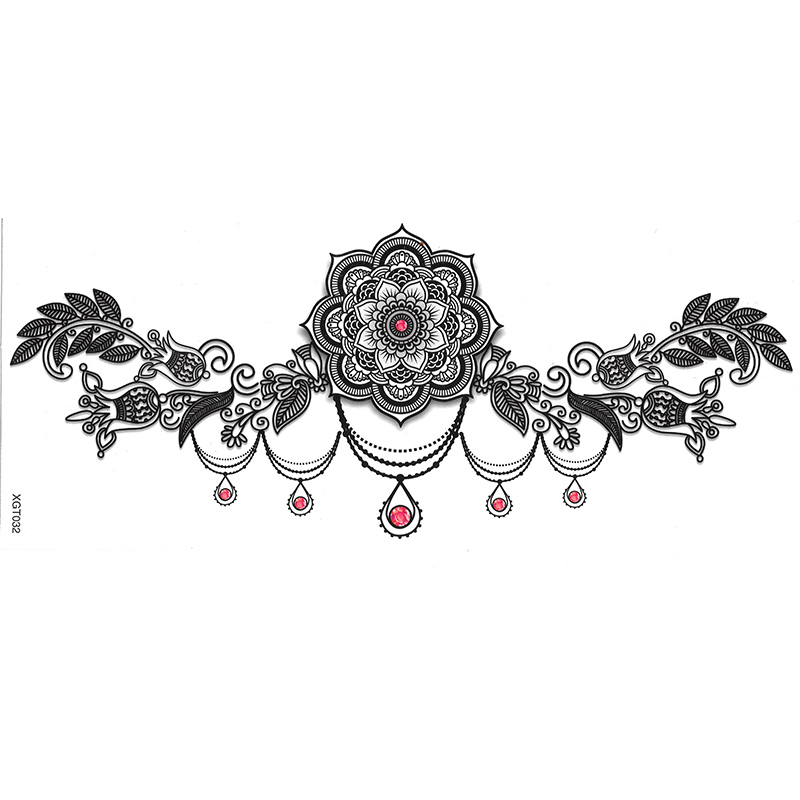 XGT021-040 sternum tattoo sticker Waist and Abdomen Tattoo Stickers