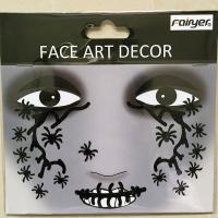 Halloween children black spider face sticker  HW-EYE-007