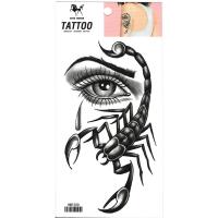 HM1200 Big scorpion with eye dark grey men body art tattoo sticker