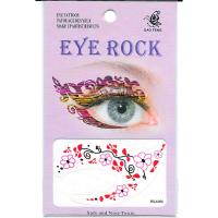HSA086 Pink flower red bow temporary eye tatttoo sticker